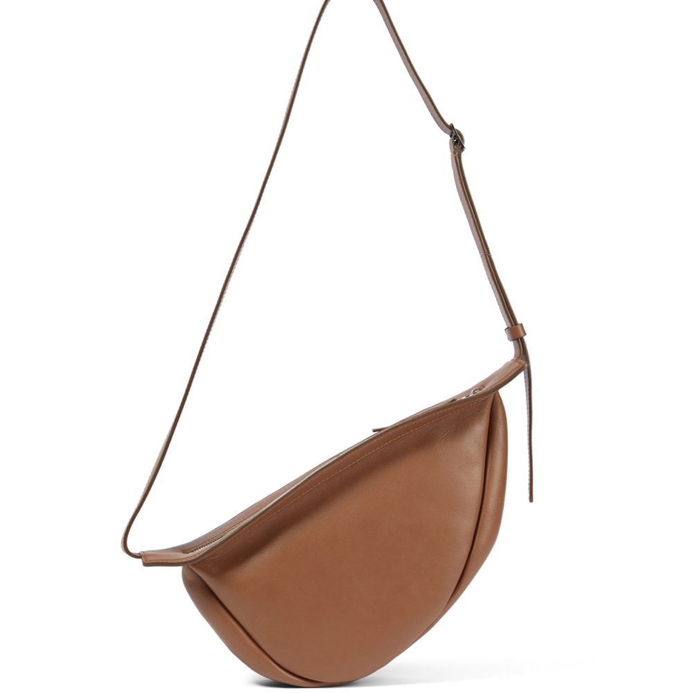 The Row Brown Leather Slouchy Banana Bag - Small